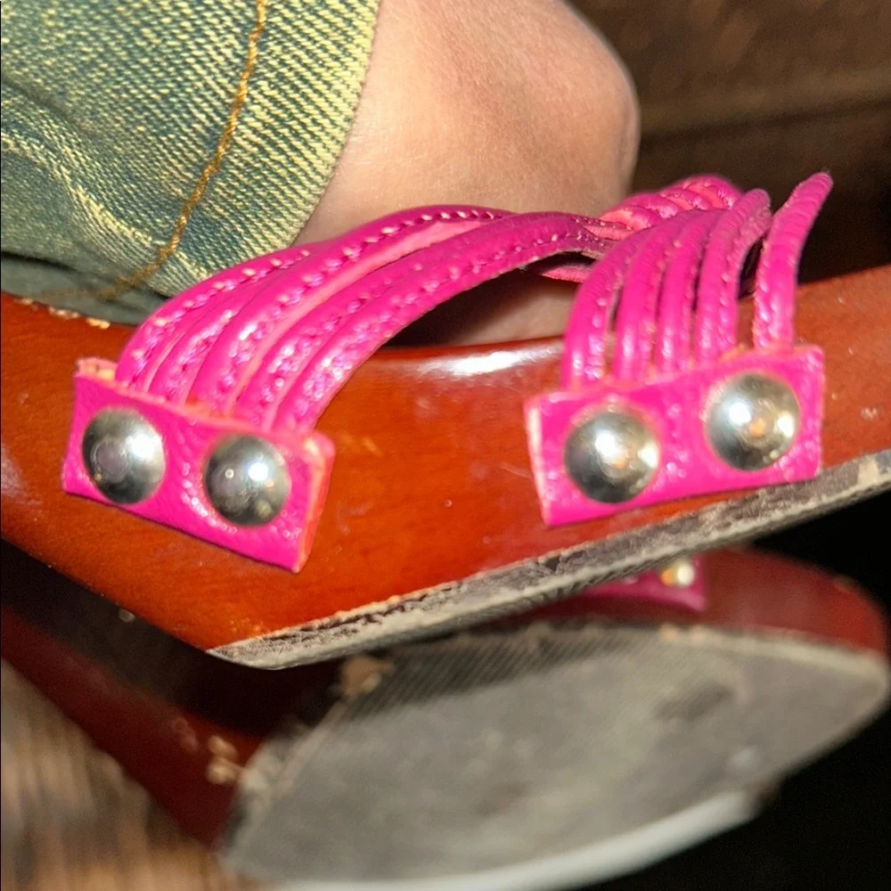 Colin Stuart Pink and Brown Women's Shoes with kitten heels, 8.5 - Picture 13 of 16